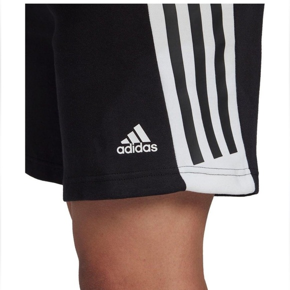 Men's Black Future Icons White 3 Stripes Shorts Size Small Men’s US - Picture 1 of 5